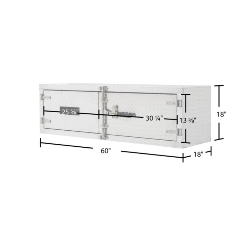 HD Ramps Lockable Diamond Plate Underbody Trailer Toolbox dimensions
