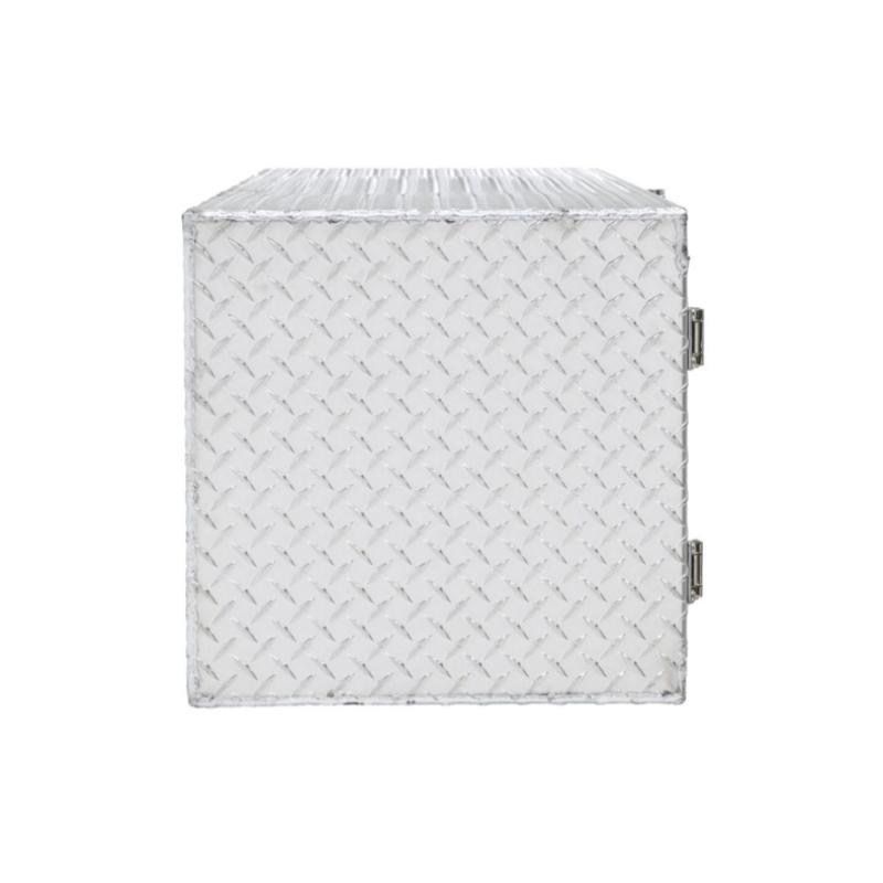 HD Ramps Lockable Diamond Plate Underbody Trailer Toolbox side view
