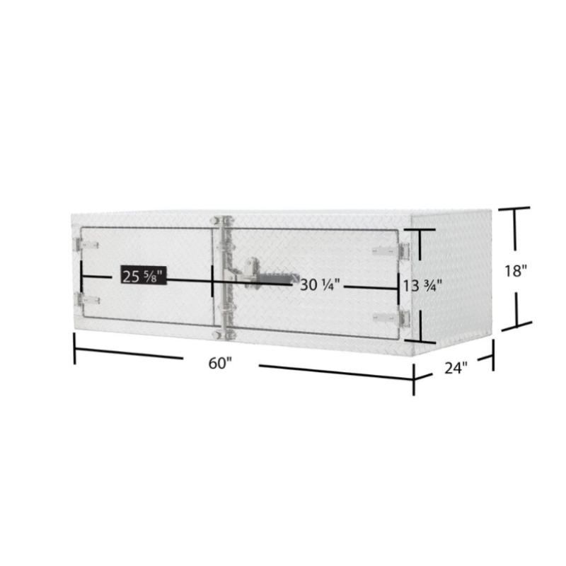 HD Ramps Lockable Diamond Plate Underbody Trailer Toolbox dimensions
