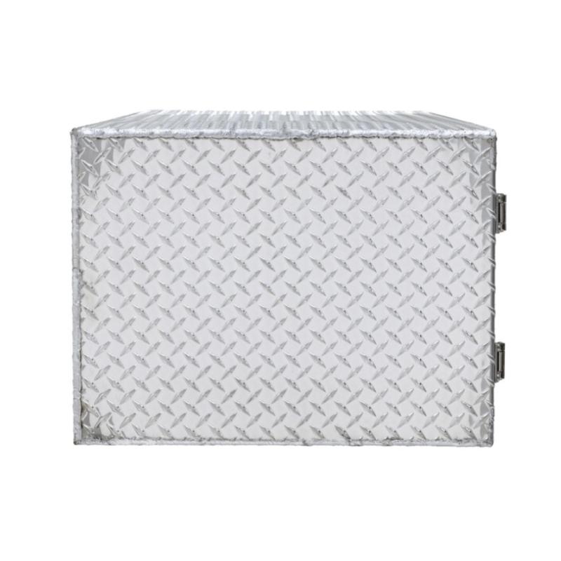 HD Ramps Lockable Diamond Plate Underbody Trailer Toolbox side view

