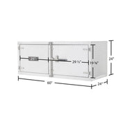 HD Ramps Lockable Diamond Plate Underbody Trailer Toolbox dimensions and measurements
