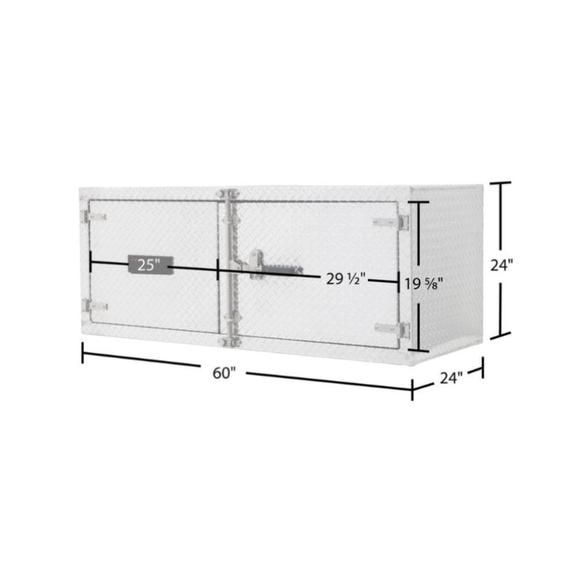 HD Ramps Lockable Diamond Plate Underbody Trailer Toolbox dimensions and measurements
