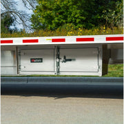 HD Ramps Lockable Underbody Trailer Tool Cabinet in use
