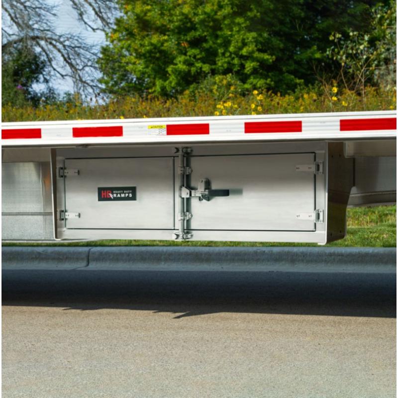 HD Ramps Lockable Underbody Trailer Tool Cabinet in use

