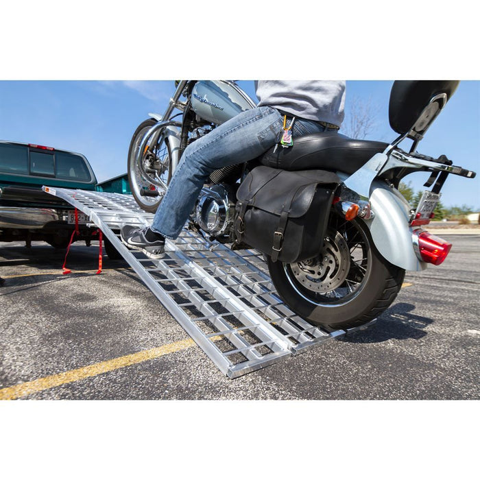 Black Widow 10' Aluminum HD Folding Arched 3-Piece Motorcycle Ramp - 1500 lbs Capacity