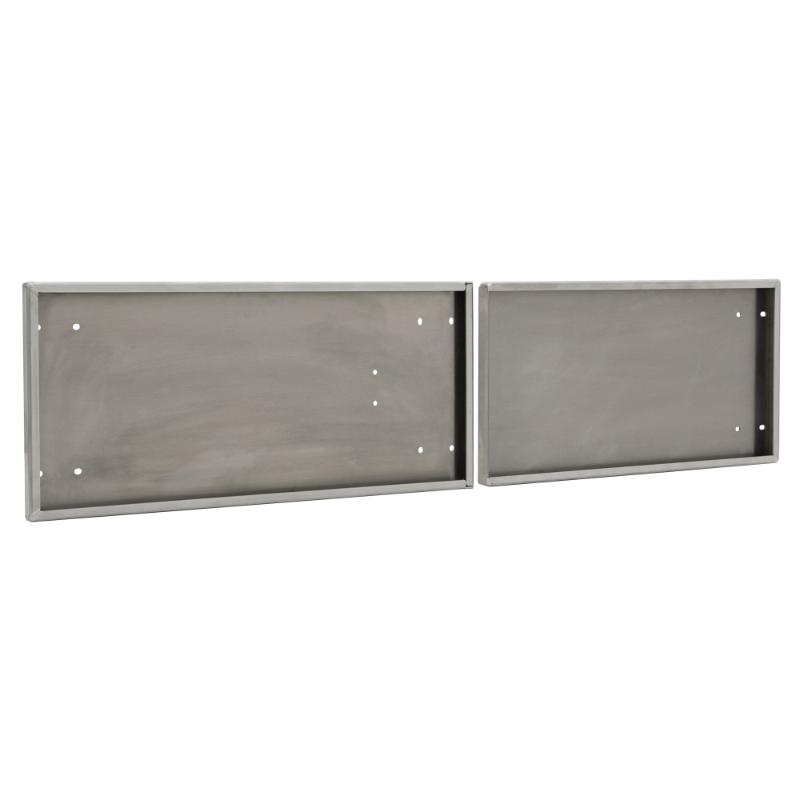 back of the HD Ramps Polished Aluminum Door Upgrade for 60" W x 18" H Trailer Cabinet