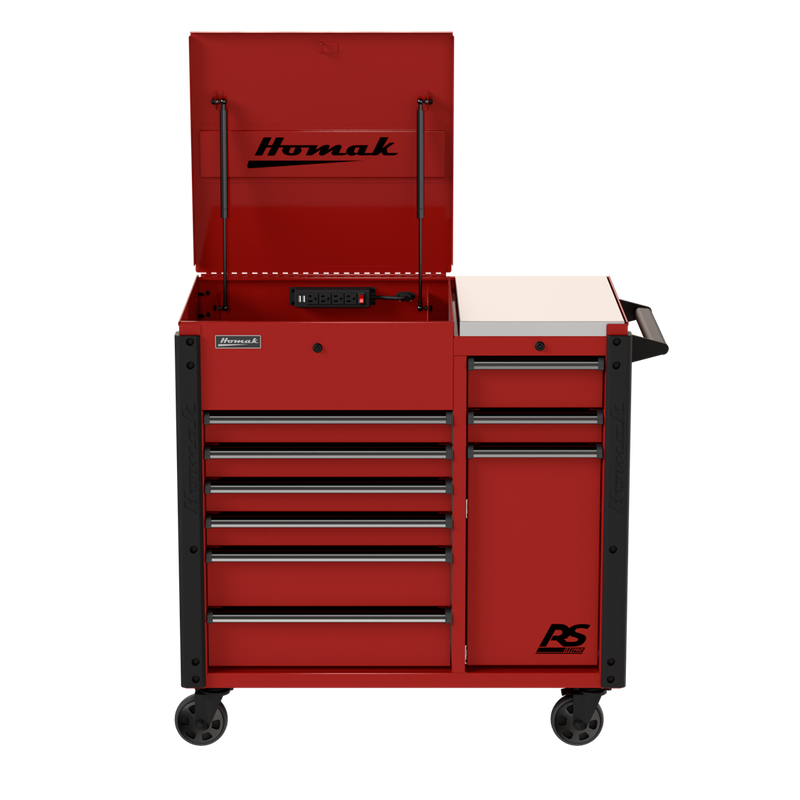 Homak 06044090 power workstation cart Fury Red