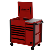 Homak 06044090 power workstation cart side view