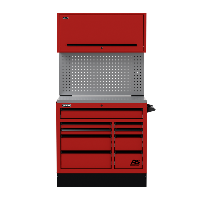 Homak CTS41002 41" CTS Centralized Tool Storage Set with Toolboard Backsplash - Fury Red