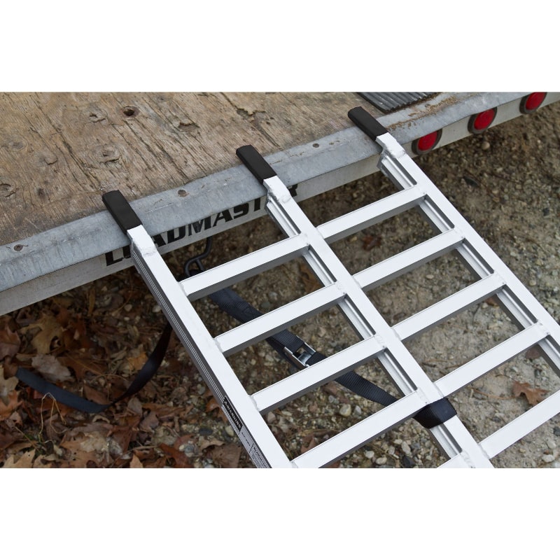 Aluminum Arched Dual Runner UTV Ramps mounted top view