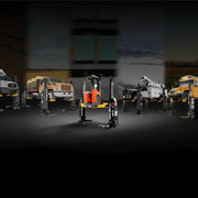 Rotary FLEXMAX mobile columns lifting a heavy-duty vehicle in the shop