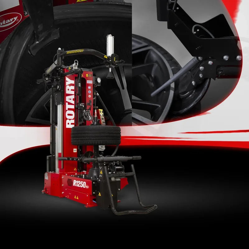 Rotary R1250 tire changer in operation