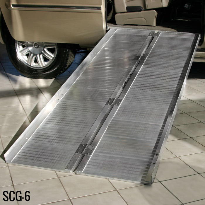 Silver Spring 6' L Aluminum Single-Fold Wheelchair Ramp - 600 lb. Capacity