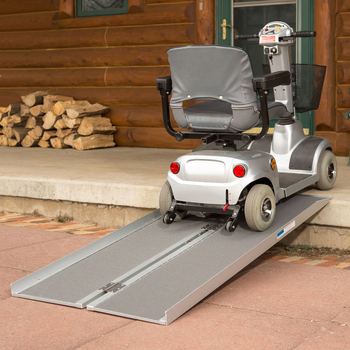 Silver Spring 4' L Aluminum Single-Fold Wheelchair Ramp - 600 lb. Capacity