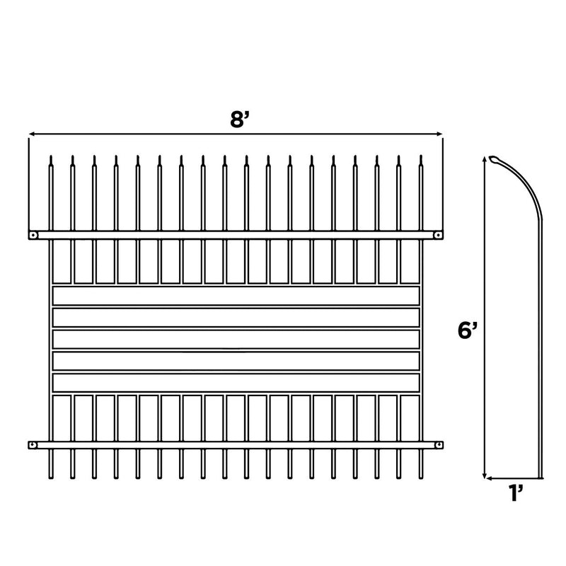 Aleko Berlin - Commercial Grade 8-Panel Steel Fence Kit - 8x6 ft. Each