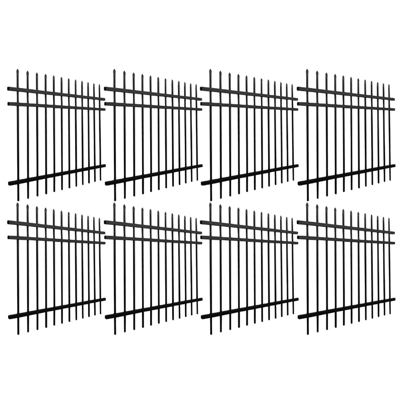 Aleko Brussels - Commercial Grade 8-Panel Steel Fence Kit - 8x6 ft. Each