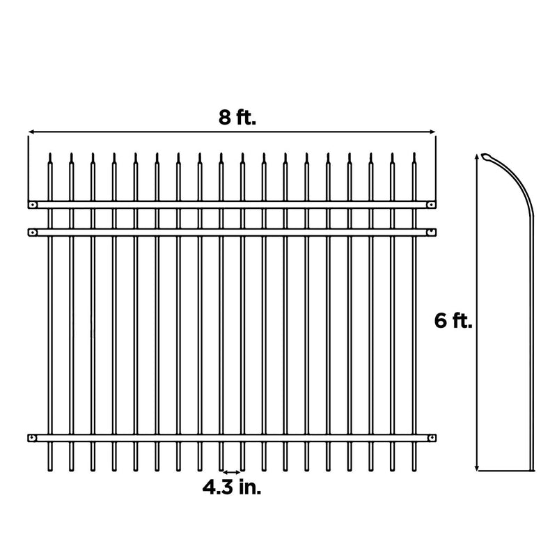Aleko Athens - Commercial Grade 8-Panel Steel Fence Kit - 8x6 ft. Each