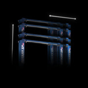 Rotary all-vehicle lift arm power positions and width settings