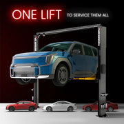 Rotary all-vehicle lift arms shown in multiple power positions