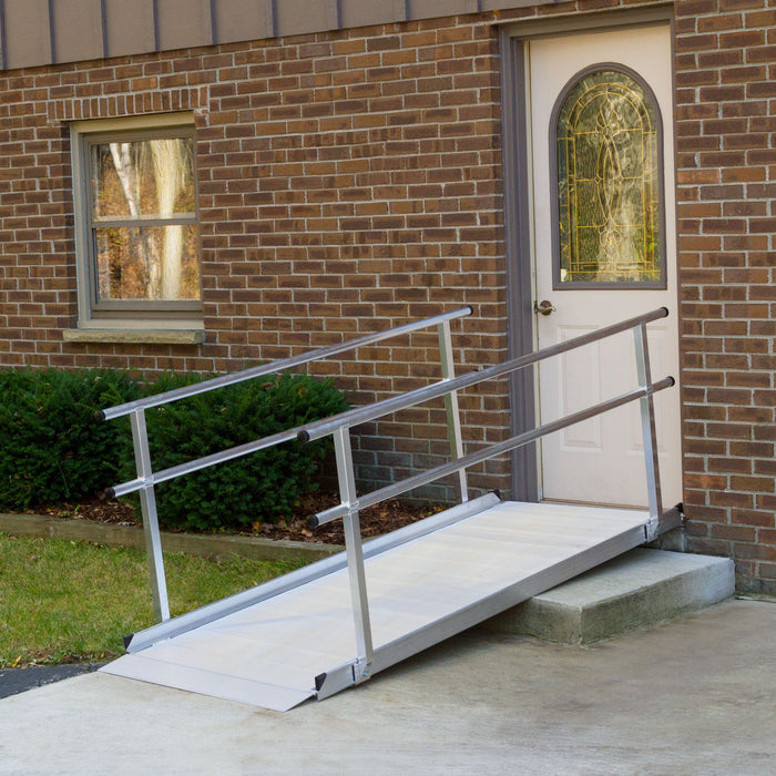 Silver Spring 4' L Aluminum Wheelchair Access Ramps with Handrails - 850 lbs Capacity