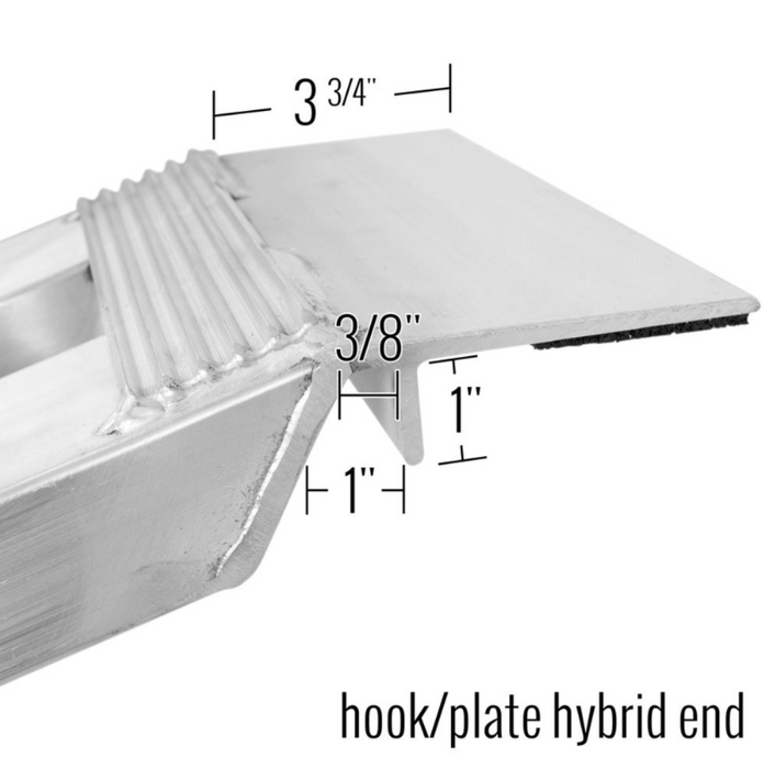 HD Ramps 6' L x 12" W Hook & Plate Hybrid End Aluminum Car Trailer Ramps, Stub Foot - 2,500-lb. per axle Capacity