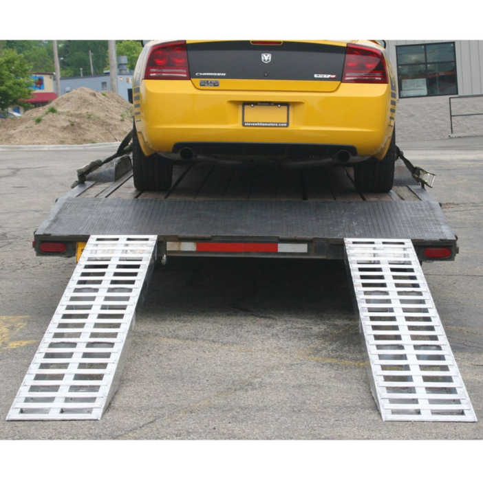 HD Ramps 12' L x 16" W Aluminum Plate End Car Trailer Ramps - 5,000 lb. per axle Capacity