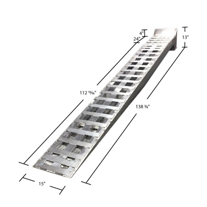 HD Ramps Heavy Duty Aluminum Low Profile Semi-Truck Service Ramps - 15,000 lb. per axle Capacity