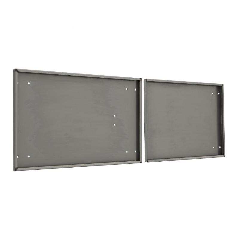 back view of the HD Ramps Stainless Steel Door Upgrade for 60" W x 24" H Trailer Cabinet 