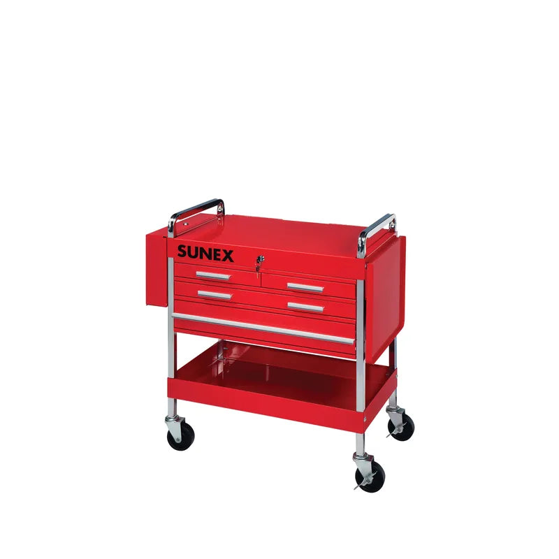 Sunex 8013ADLX deluxe service cart in red with locking top