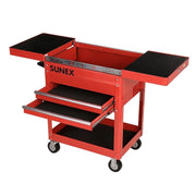 Sunex 8035R compact slide top utility cart in red