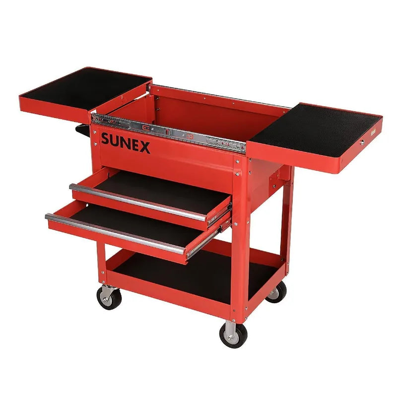 Sunex 8035R compact slide top utility cart in red