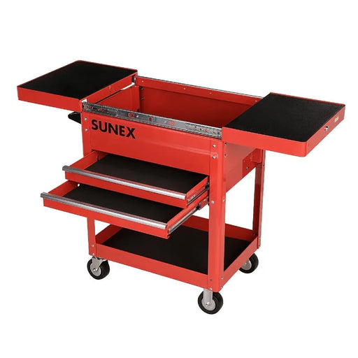 Sunex 8035R compact slide top utility cart in red