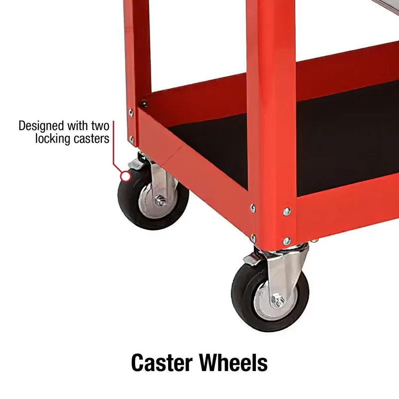 Locking casters on the Sunex 8035 utility cart