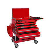 Sunex 8045 heavy duty 5 drawer service cart in red