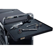 Side work shelf on the black Sunex 8045BK service cart