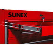 Drawer slide and lock on the Sunex 8045 service cart