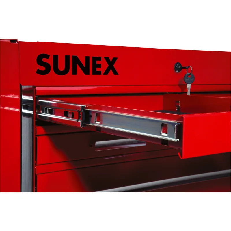 Drawer slide and lock on the Sunex 8045 service cart
