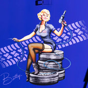 Close-up of the Betty pin-up mechanic artwork with Sunex impact wrench