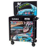Sunex 8056FDBKRADDAN Rad Dan Manga service cart with lid open