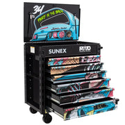 Sunex 8056FDBKRADDAN cart with all 6 drawers extended