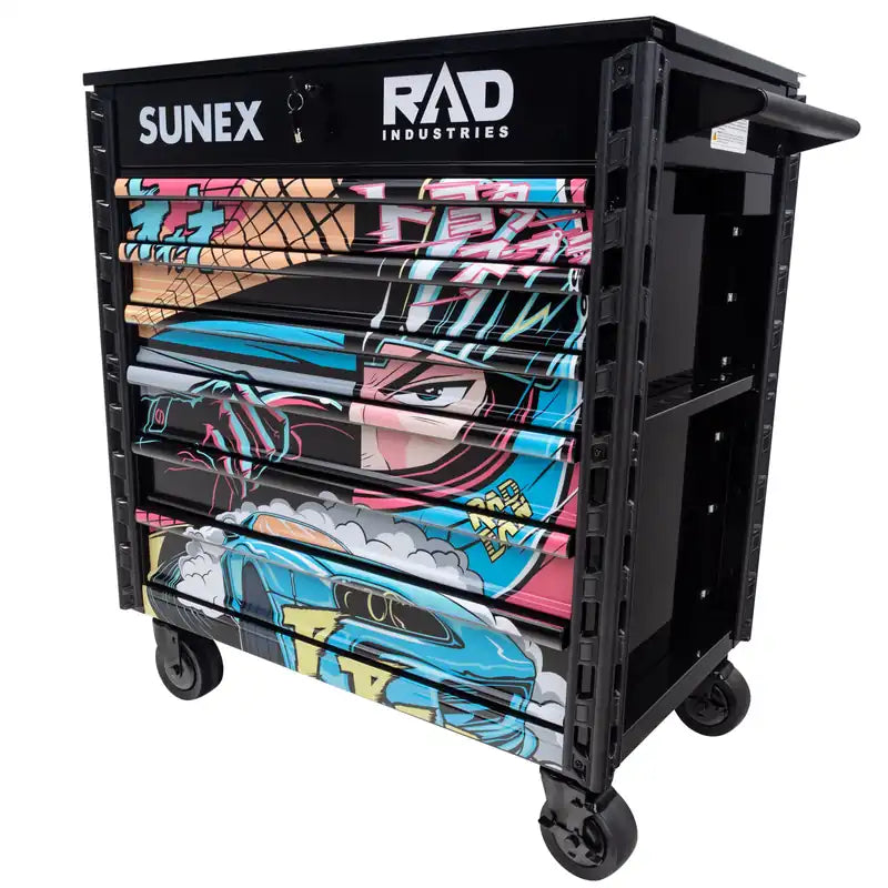 Sunex 8056FDBKRADDAN Rad Dan Manga cart with lid closed