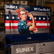 Rosie the Riveter We Can Do It artwork on the open lid