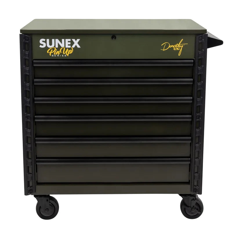 Sunex 8056FDDOROTHY OD Green service cart with lid closed