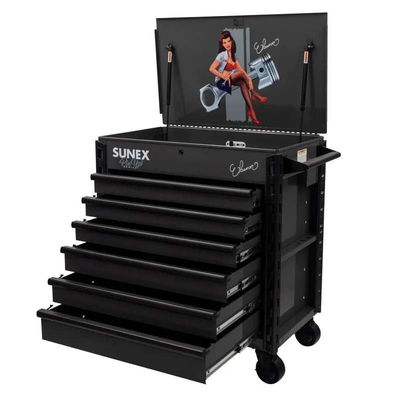 Sunex 8056FDELEANOR service cart with 6 drawers extended