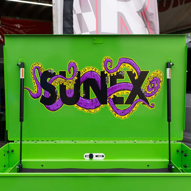 Tentacle Sunex logo on the open lid of the 8056FDLGCTOOLU