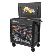 Sunex 8056FDSPEED Tony Squindo Speed Demon service cart in gray with lid open