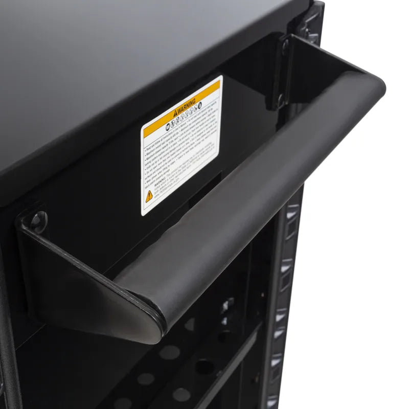 Sunex 8056FD black service cart side view with pry bar holders