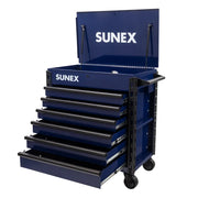 Sunex 8056FD blue service cart drawer detail with EVA foam liner