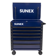 Sunex 8056FD blue service cart with all 6 drawers extended