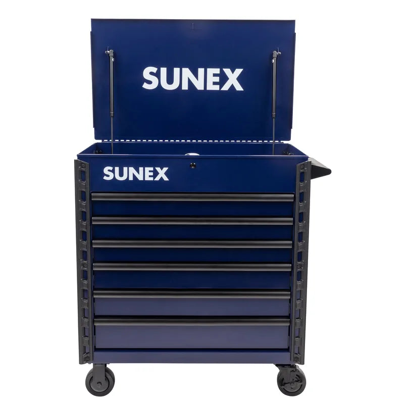 Sunex 8056FD blue service cart with all 6 drawers extended